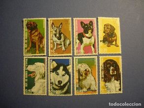 Briefmarken: GUINEA ECUATORIAL - RAZAS DE PERROS - HASKI, TERRIER, SETTER, LEONBERG, BULL-DOG, BOBTAIL, SABUESO,